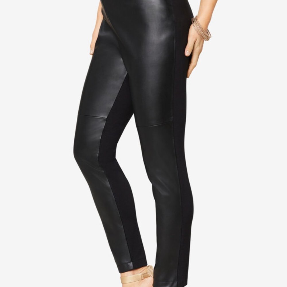 Roaman's Women's Plus Size Black Faux-Leather Pull-On Legging Pant - 2X